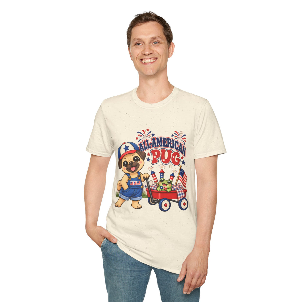 All-American Pug T-Shirt — Patriotic Americana Shirt for Adults