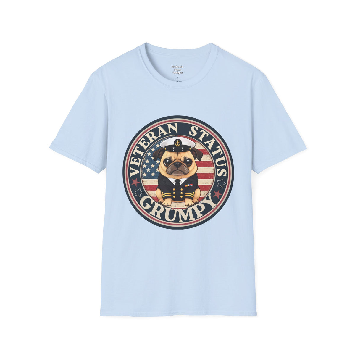 Navy Veteran Status Grumpy Pug T-Shirt – Funny U.S. Navy Veteran Shirt