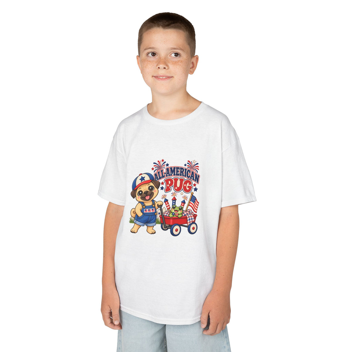All-American Pug Kid's T-Shirt – Patriotic Kids Americana Shirt
