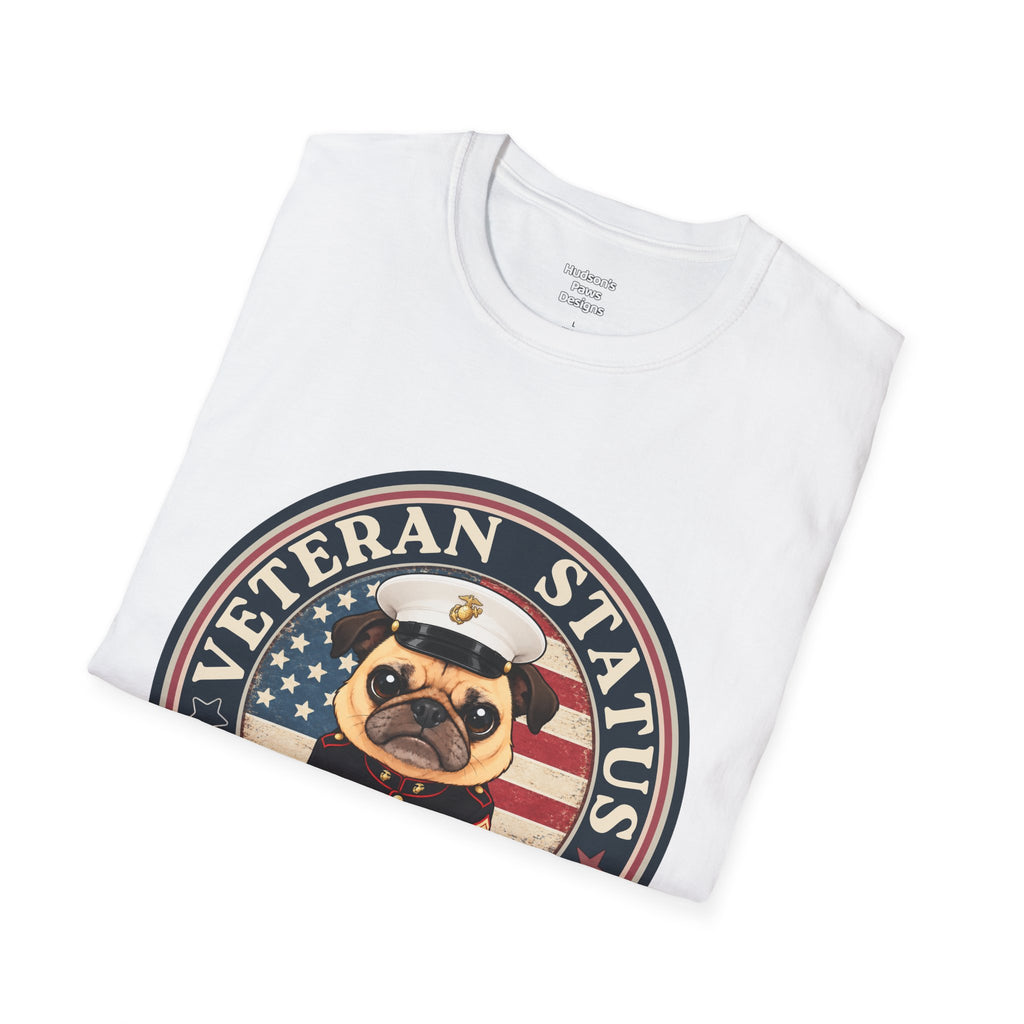 Marine Veteran Status Grumpy Pug T-Shirt – Funny U.S. Marine Veteran Shirt