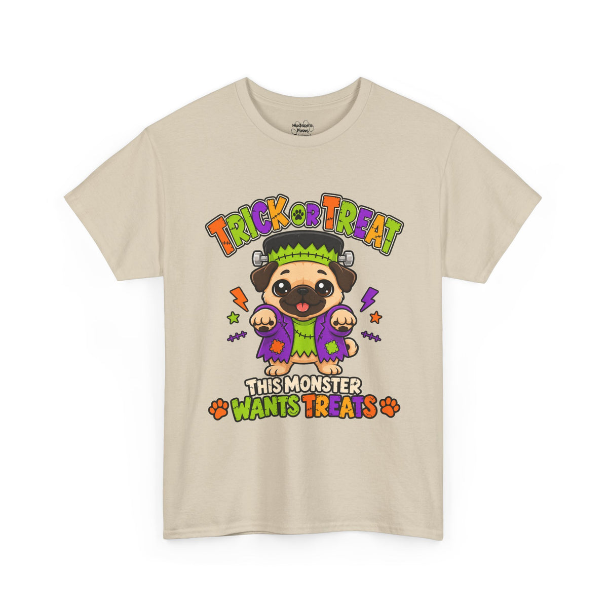 Halloween Pug - Trick or Treat This Monster Wants Treats  | Cute Dog Halloween Tee