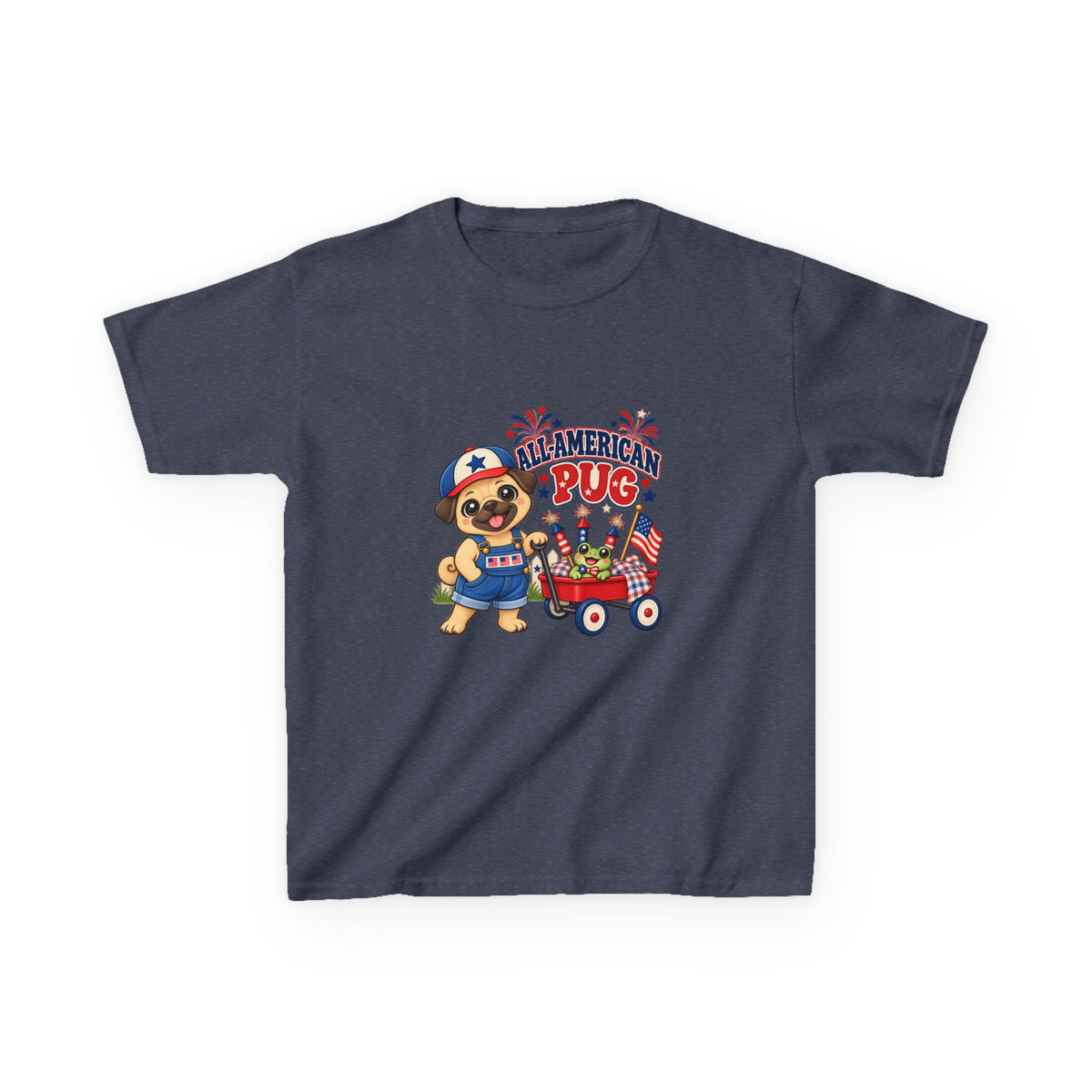 All-American Pug Kid's T-Shirt – Patriotic Kids Americana Shirt