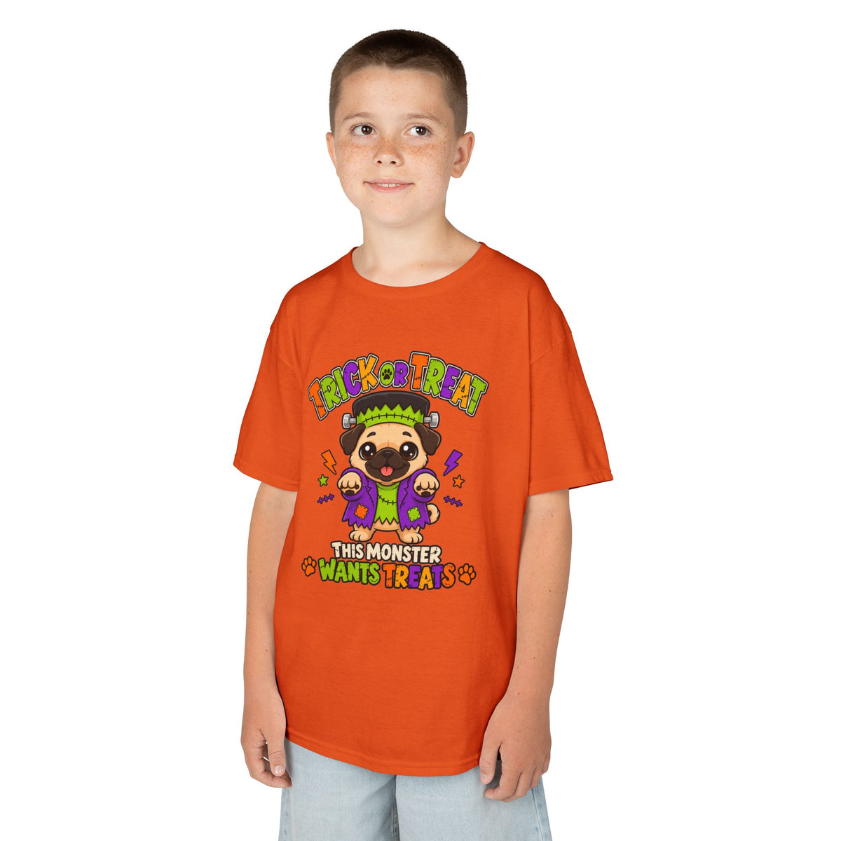 Kids Halloween T‑Shirt — This Monster Wants Treats | Halloween Trick-or-Treat Tee