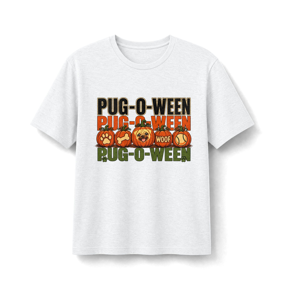 PUG-O-WEEN Halloween Pug T-Shirt | Cute Fall Dog Tee