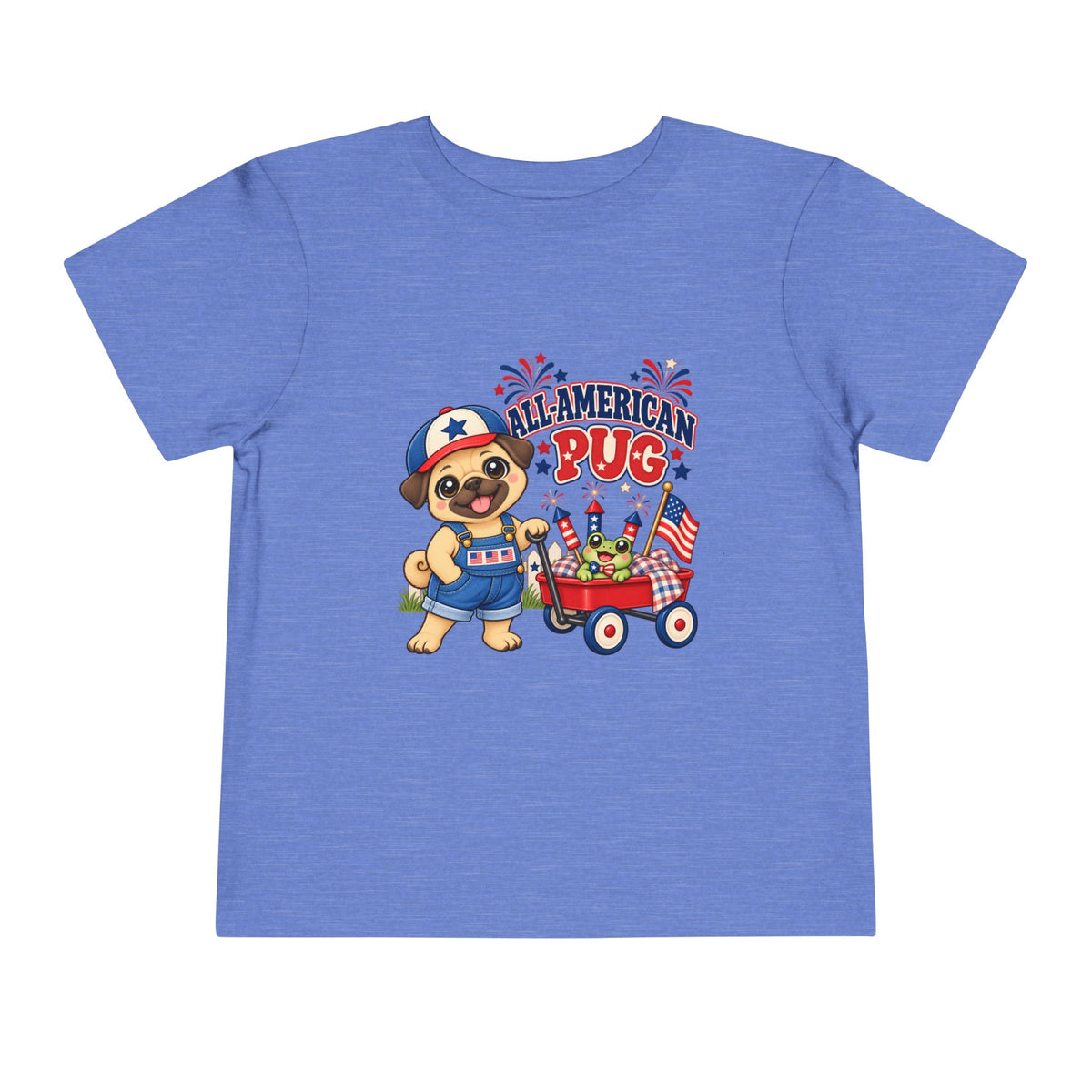 All-American Pug Toddler Tee — Patriotic Kids Americana Shirt