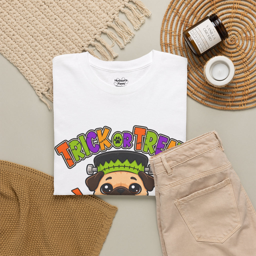 Halloween Pug - Trick or Treat This Monster Wants Treats  | Cute Dog Halloween Tee