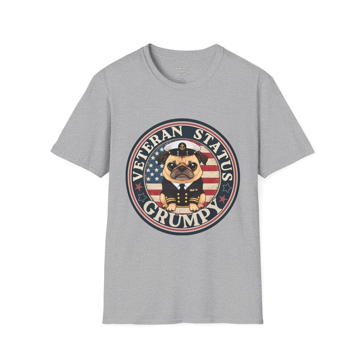 Navy Veteran Status Grumpy Pug T-Shirt – Funny U.S. Navy Veteran Shirt