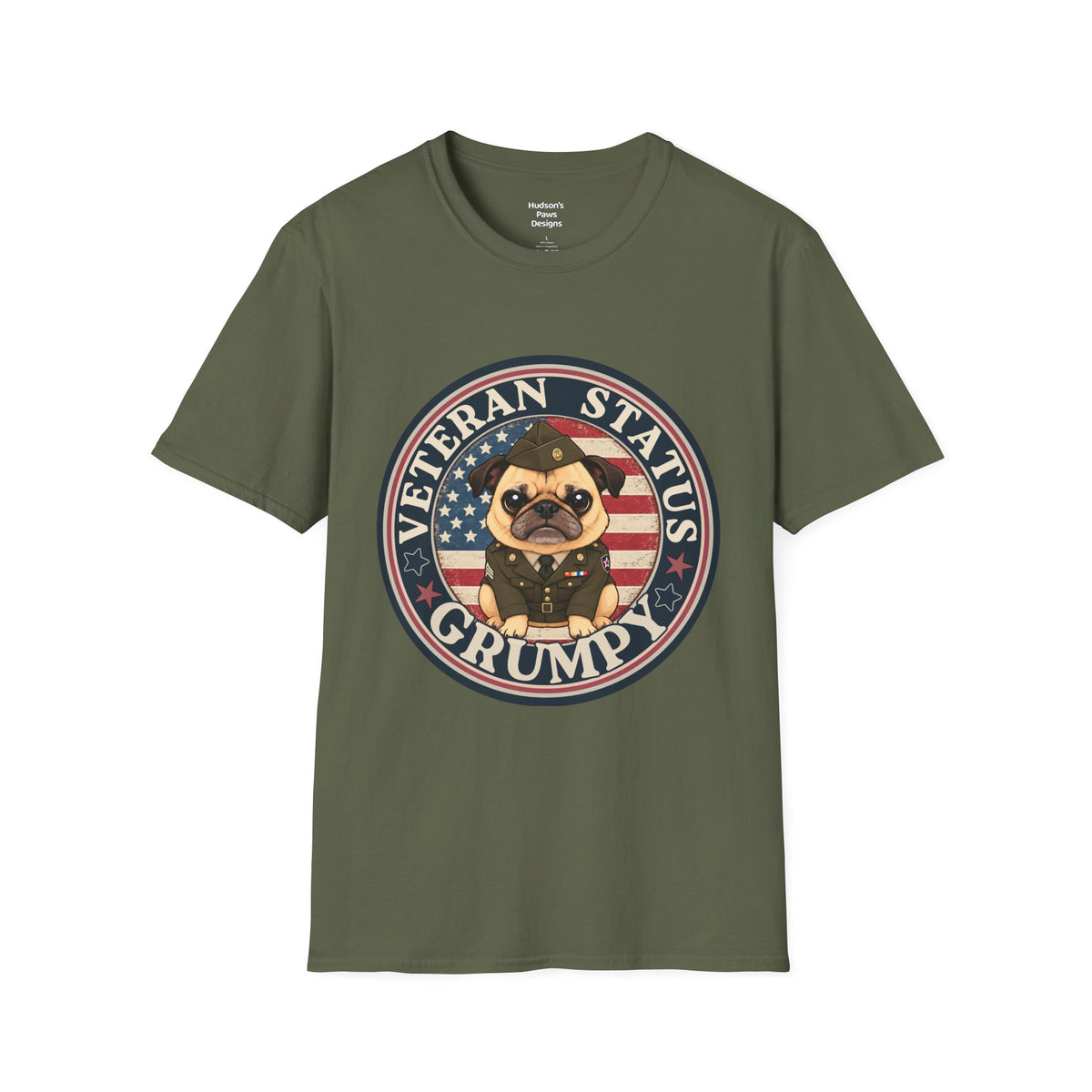Army Veteran Status Grumpy Pug T-Shirt – Funny U.S. Army Veteran Shirt