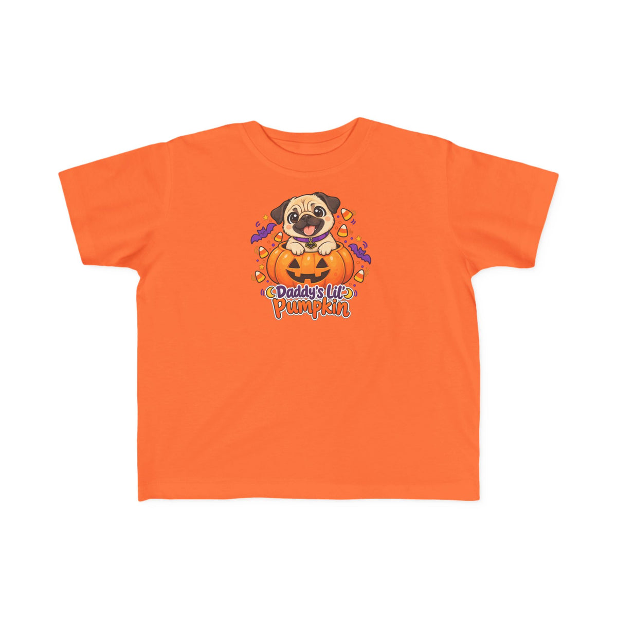 Toddler Tee | Daddy's Lil' Pumpkin | Cute Pug Halloween Shirt