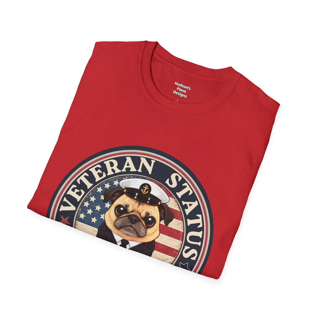 Navy Veteran Status Grumpy Pug T-Shirt – Funny U.S. Navy Veteran Shirt