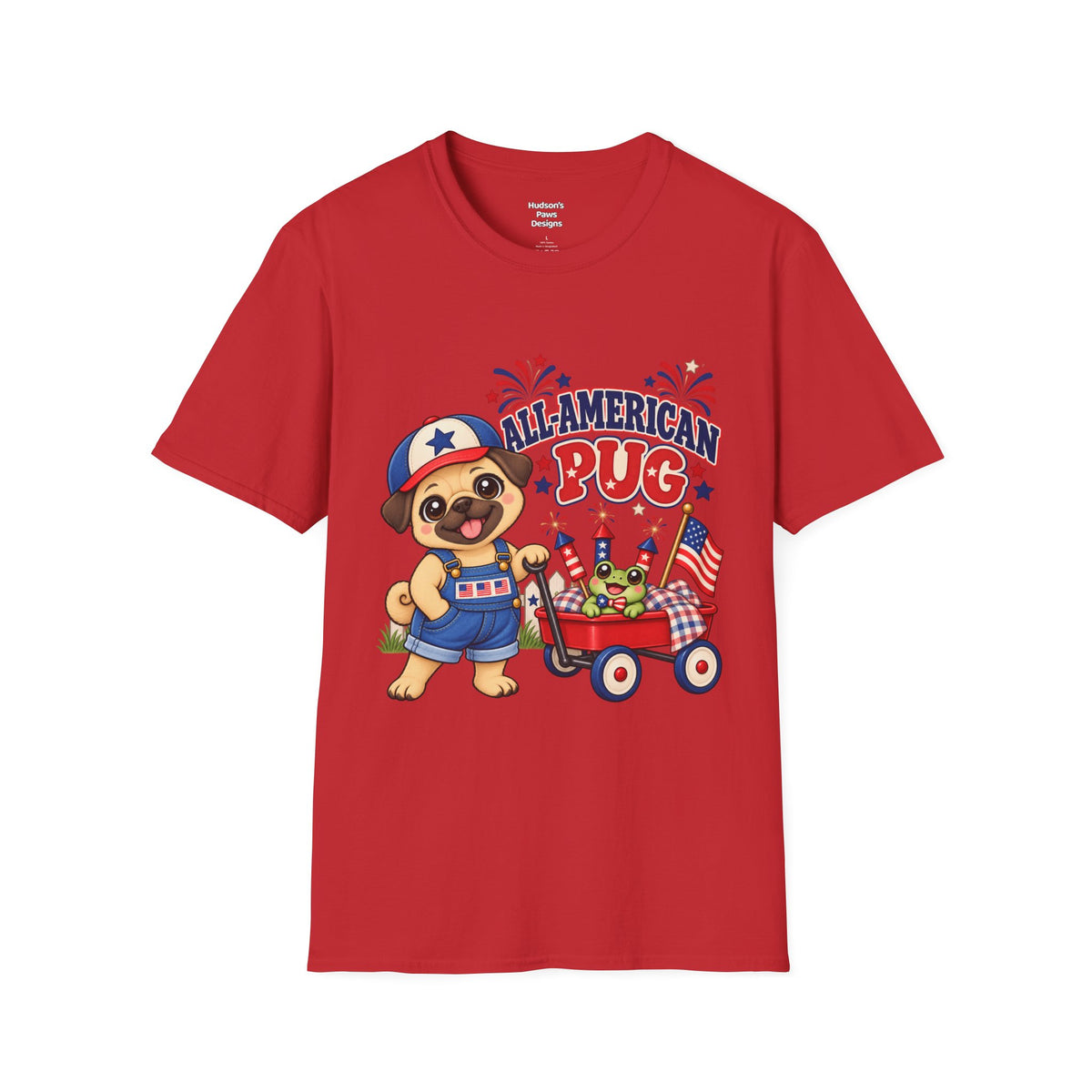 All-American Pug T-Shirt — Patriotic Americana Shirt for Adults