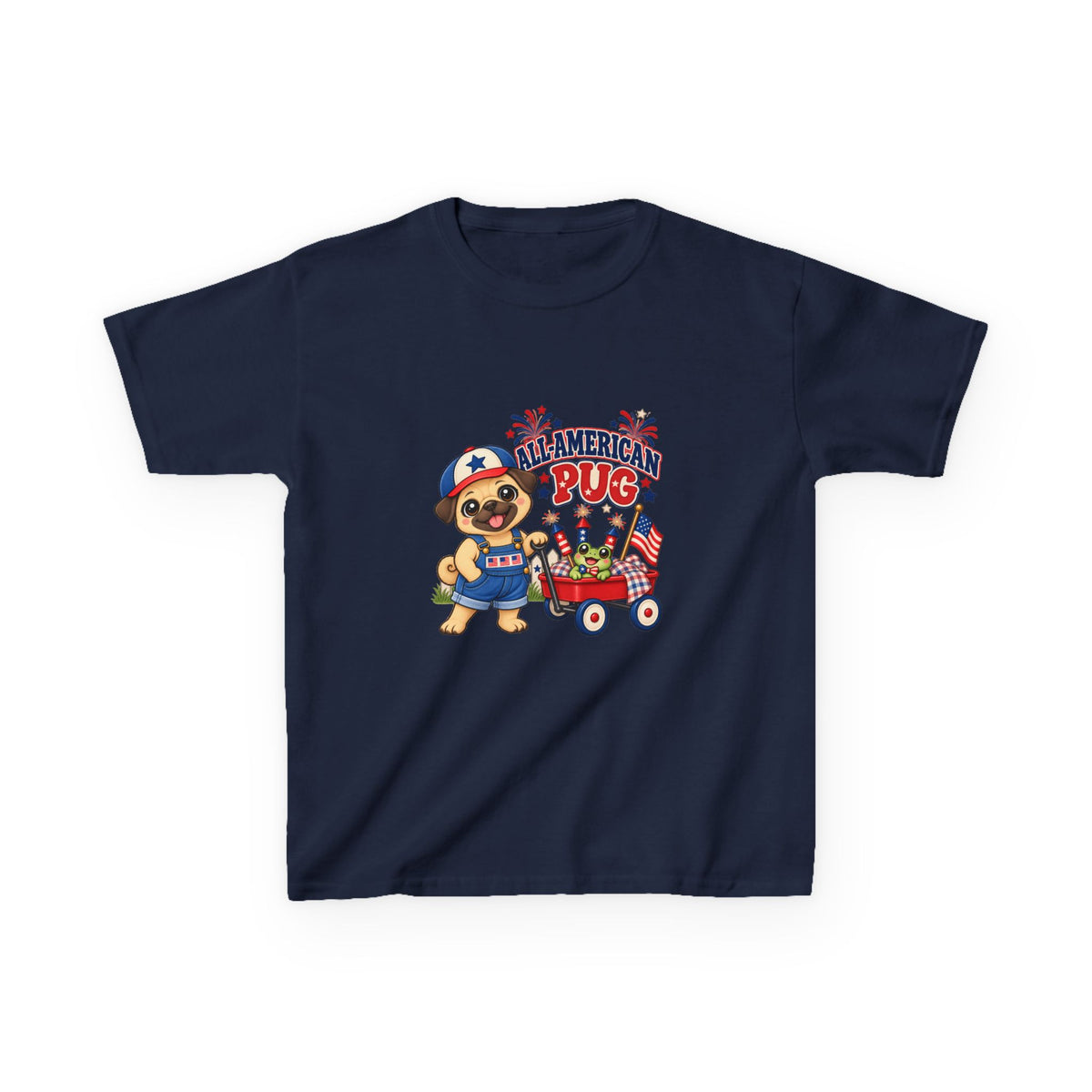 All-American Pug Kid's T-Shirt – Patriotic Kids Americana Shirt