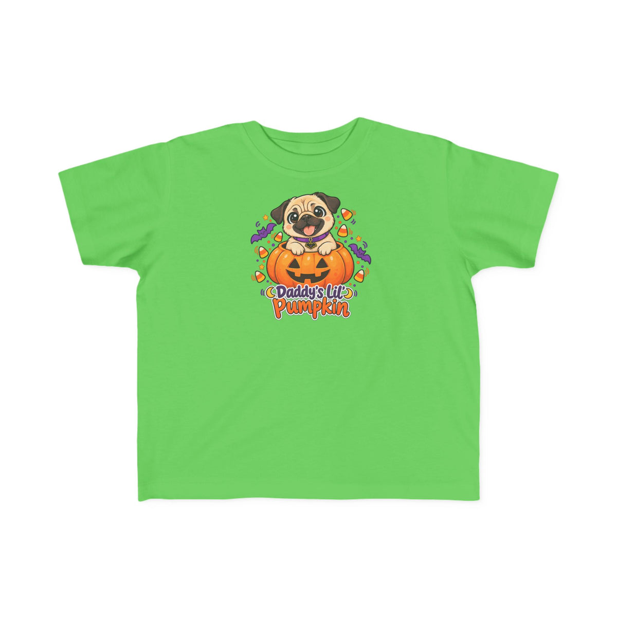 Toddler Tee | Daddy's Lil' Pumpkin | Cute Pug Halloween Shirt