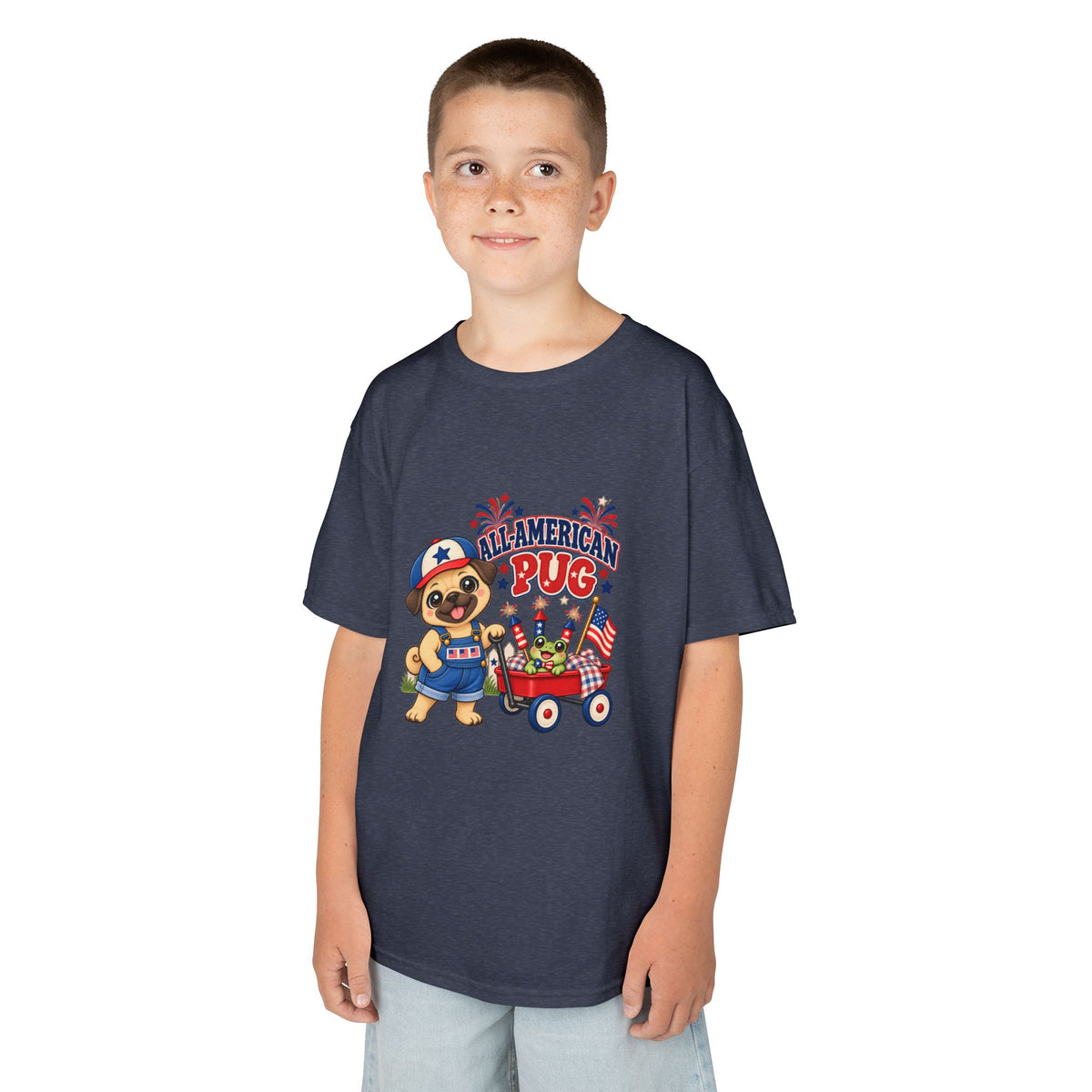 All-American Pug Kid's T-Shirt – Patriotic Kids Americana Shirt