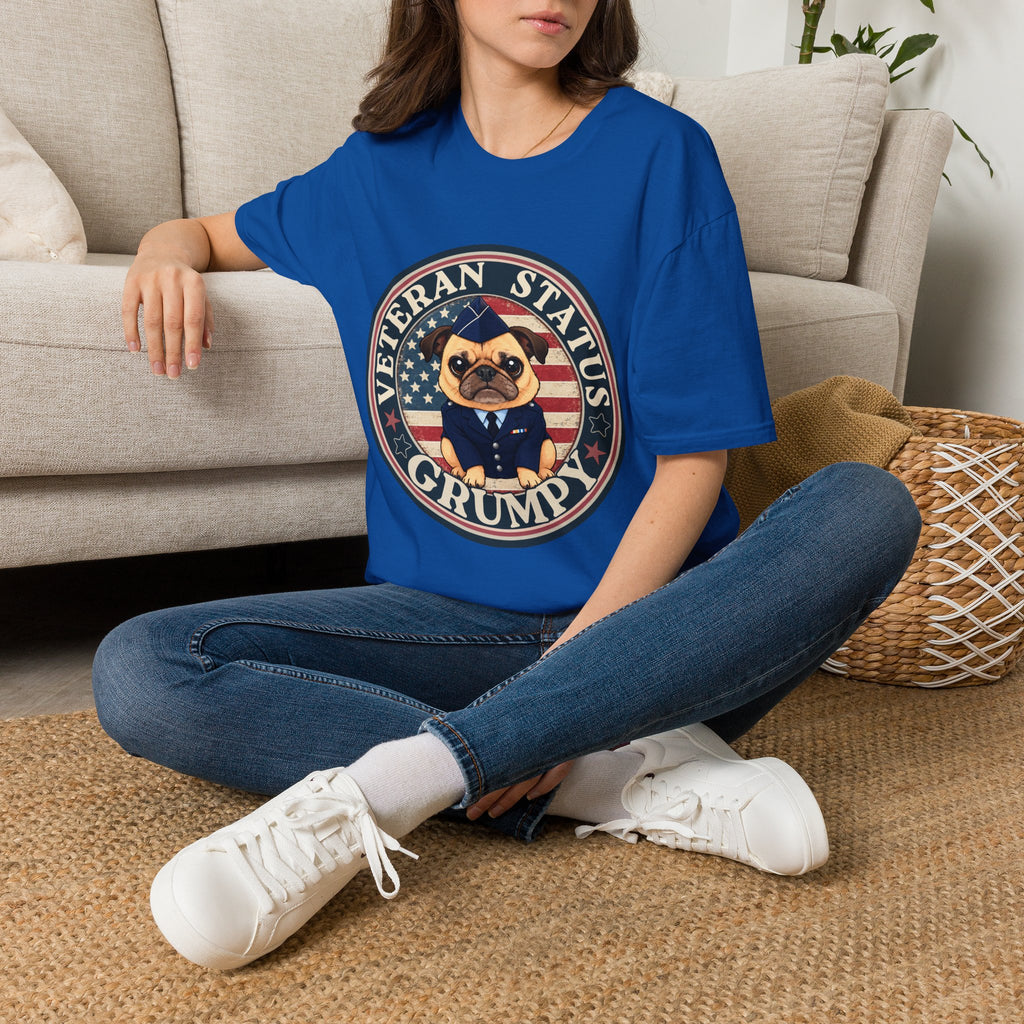 Air Force Veteran Status Grumpy Pug T-Shirt – Funny U.S. Air Force Veteran Shirt