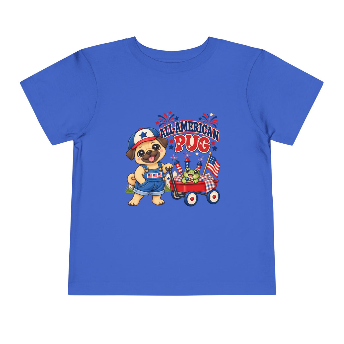 All-American Pug Toddler Tee — Patriotic Kids Americana Shirt
