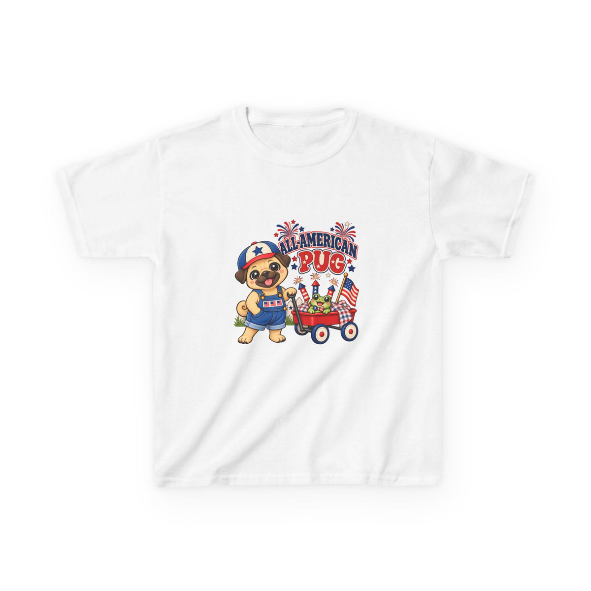 All-American Pug Kid's T-Shirt – Patriotic Kids Americana Shirt