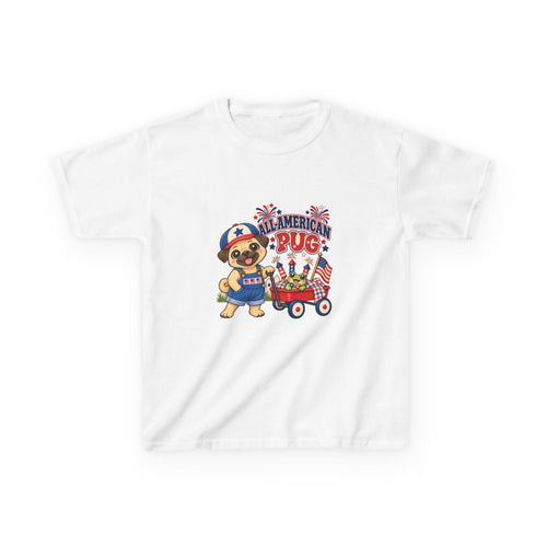 All-American Pug Kid's T-Shirt – Patriotic Kids Americana Shirt