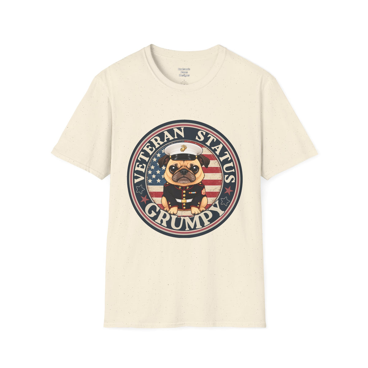 Marine Veteran Status Grumpy Pug T-Shirt – Funny U.S. Marine Veteran Shirt