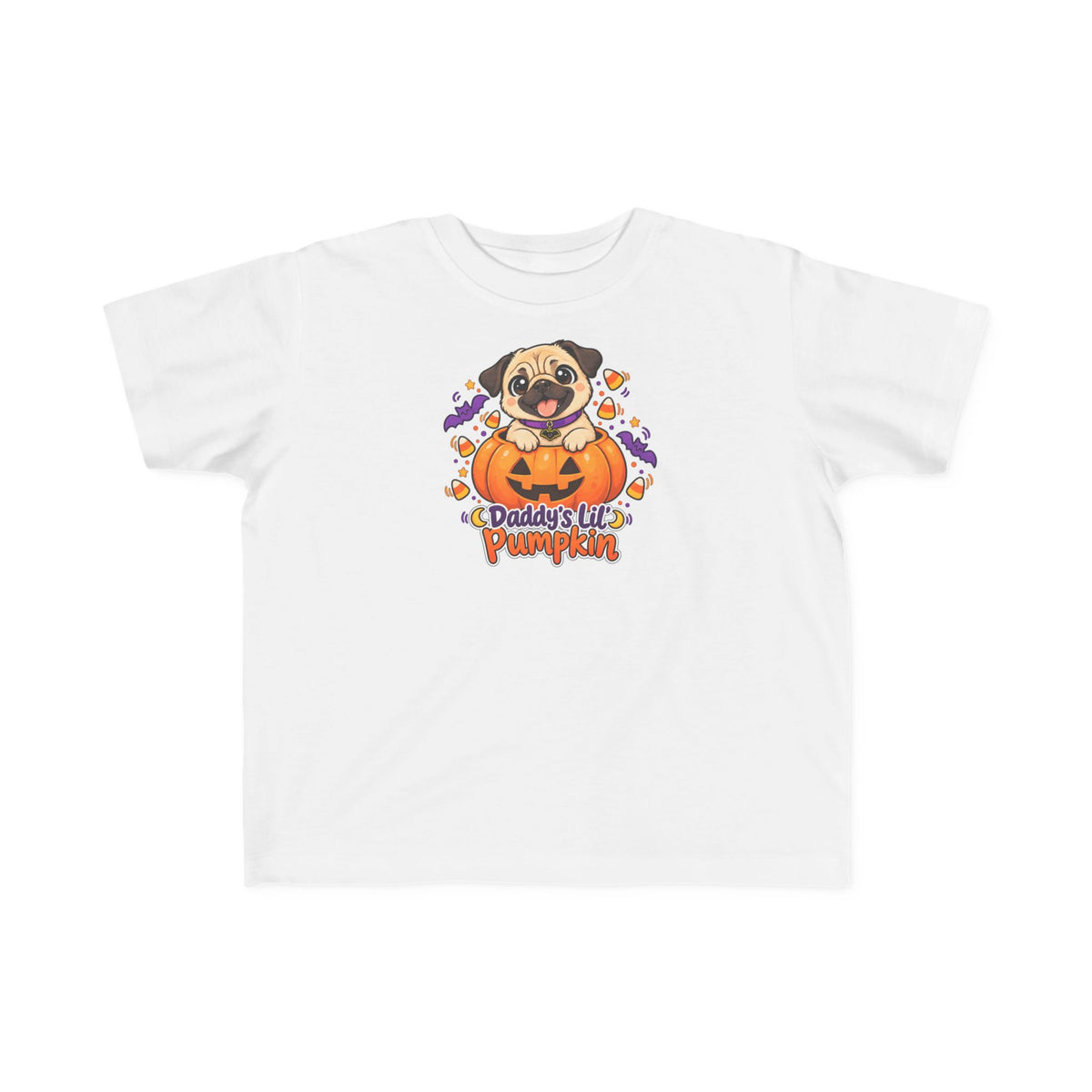 Toddler Tee | Daddy's Lil' Pumpkin | Cute Pug Halloween Shirt