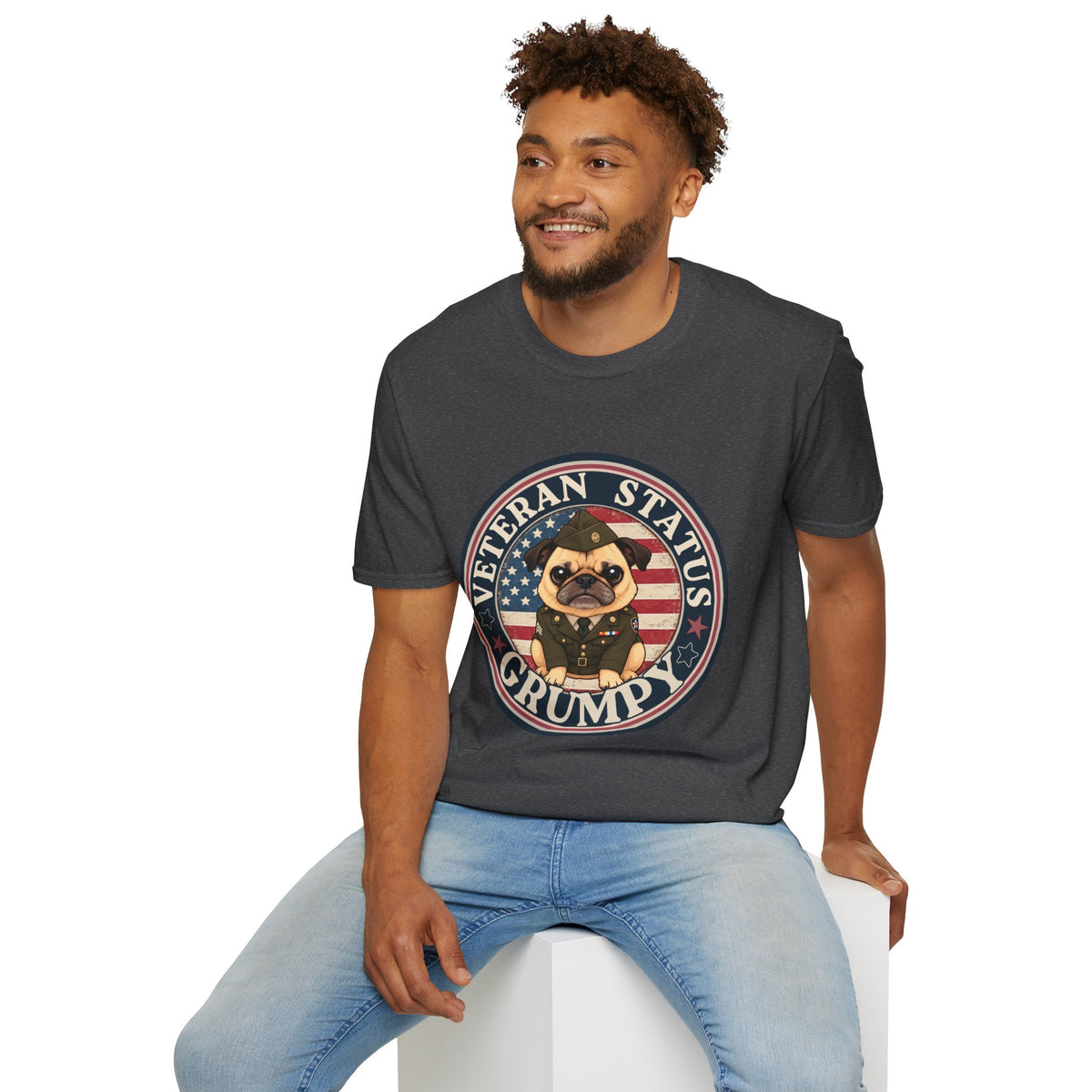 Army Veteran Status Grumpy Pug T-Shirt – Funny U.S. Army Veteran Shirt