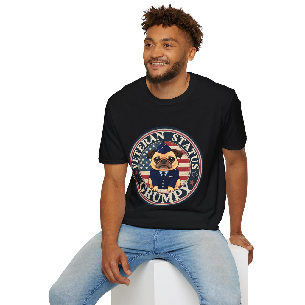 Air Force Veteran Status Grumpy Pug T-Shirt – Funny U.S. Air Force Veteran Shirt