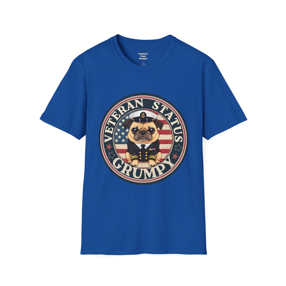 Navy Veteran Status Grumpy Pug T-Shirt – Funny U.S. Navy Veteran Shirt