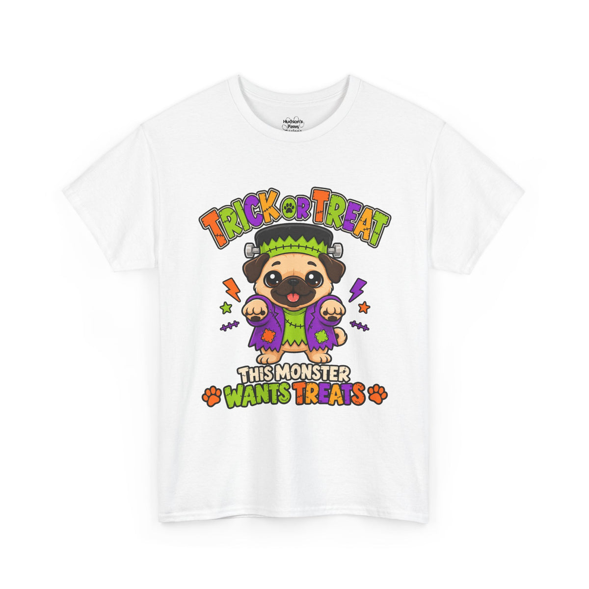Halloween Pug - Trick or Treat This Monster Wants Treats  | Cute Dog Halloween Tee