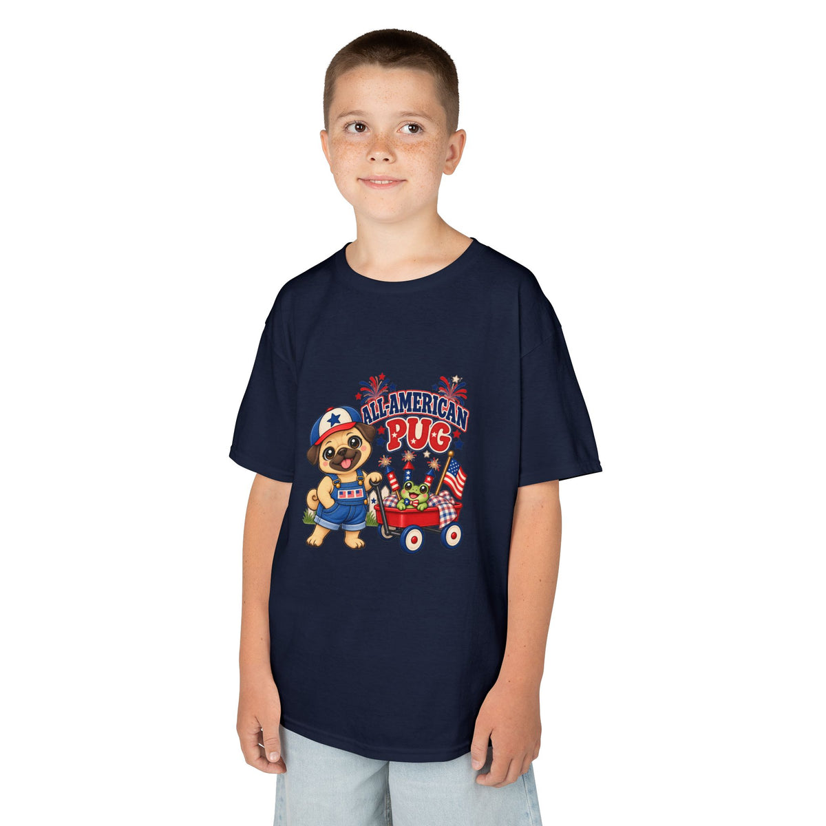 All-American Pug Kid's T-Shirt – Patriotic Kids Americana Shirt