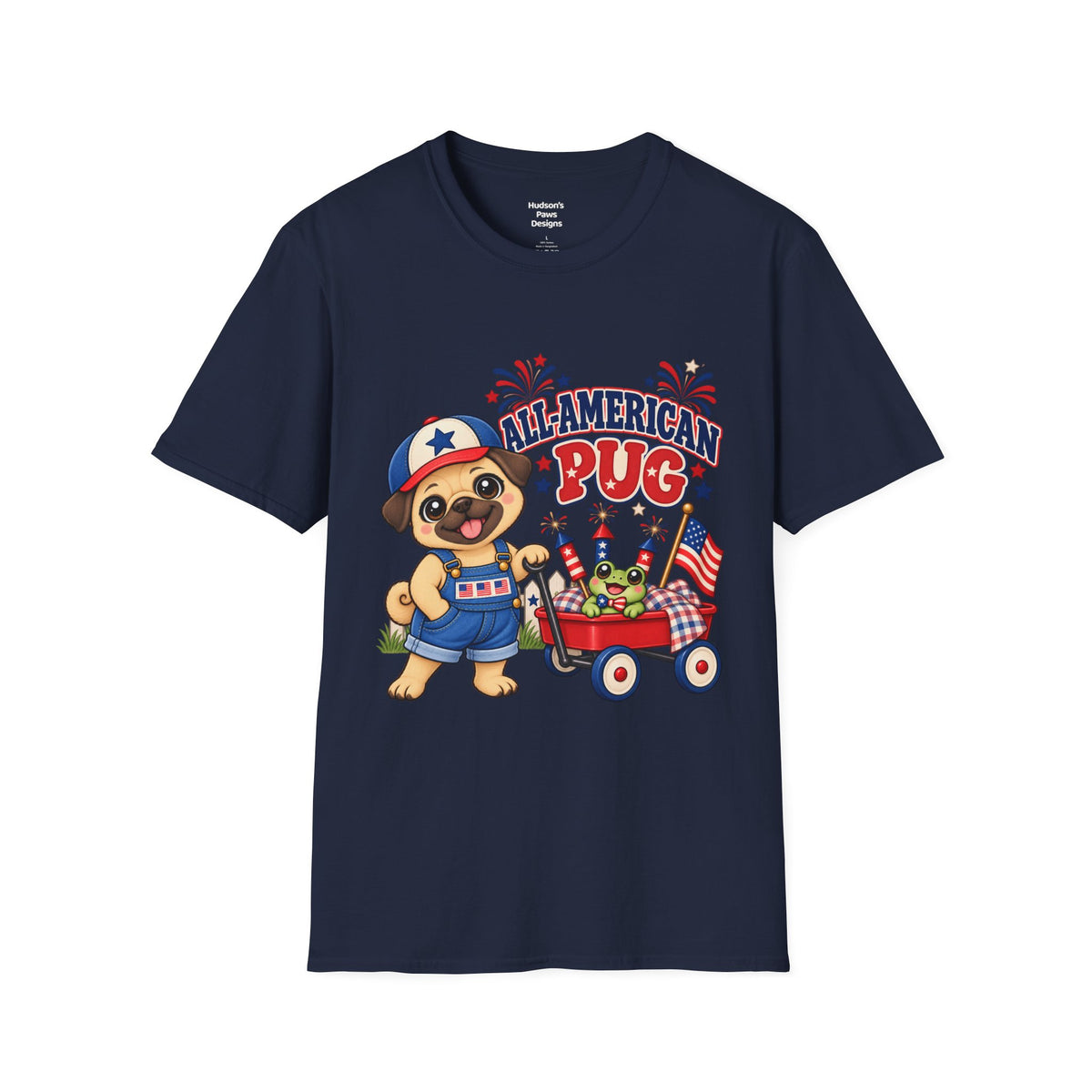 All-American Pug T-Shirt — Patriotic Americana Shirt for Adults