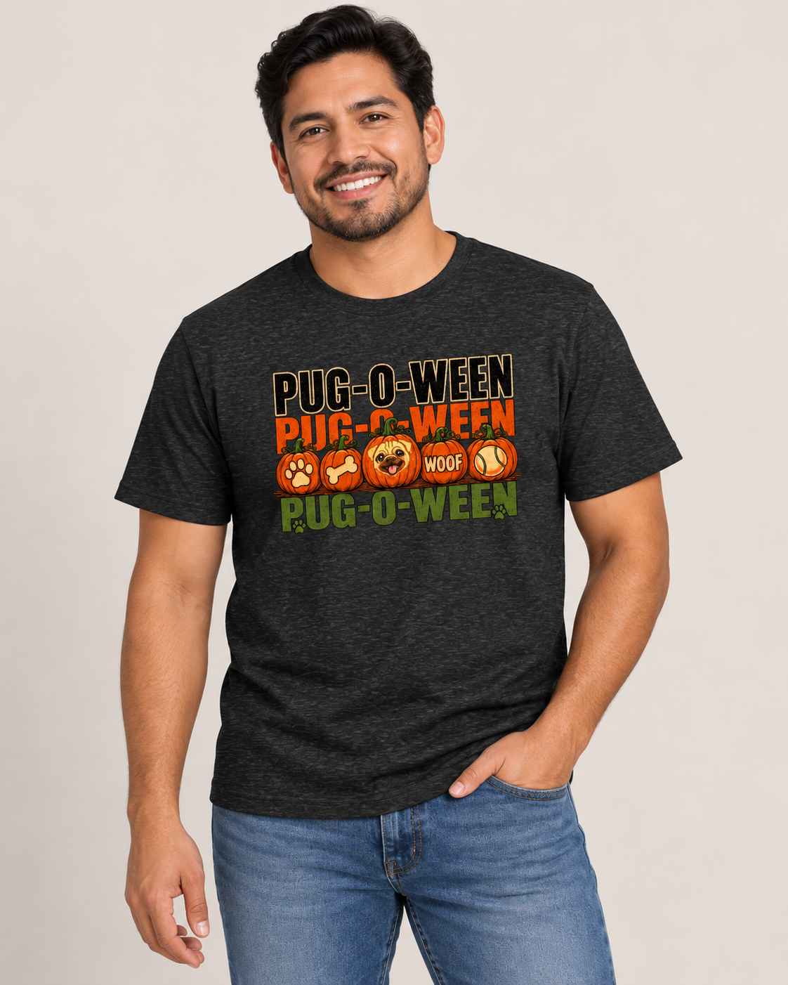 PUG-O-WEEN Halloween Pug T-Shirt | Cute Fall Dog Tee