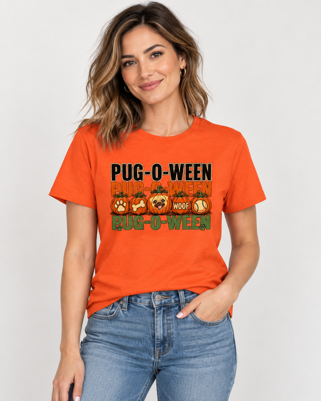 PUG-O-WEEN Halloween Pug T-Shirt | Cute Fall Dog Tee