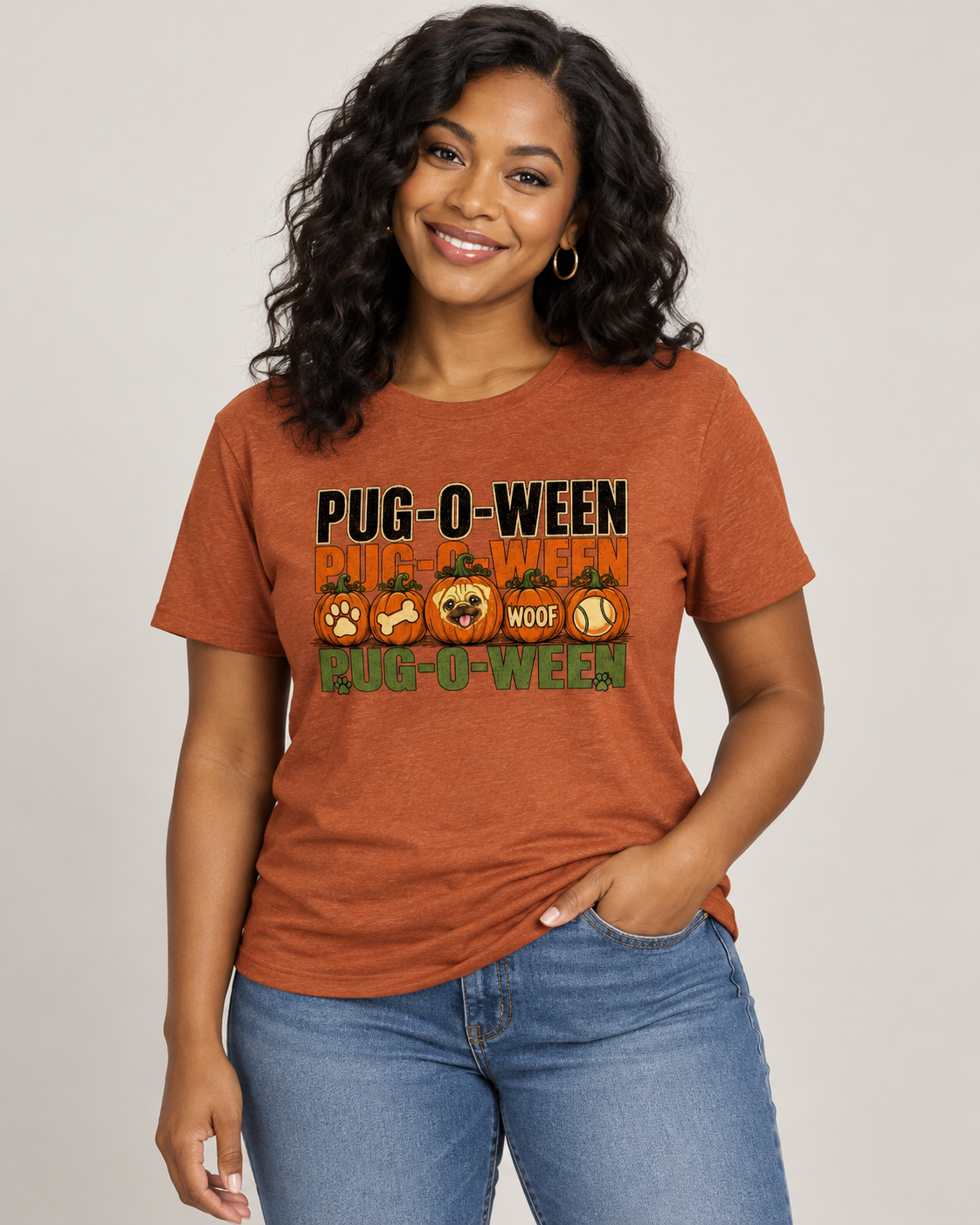 PUG-O-WEEN Halloween Pug T-Shirt | Cute Fall Dog Tee