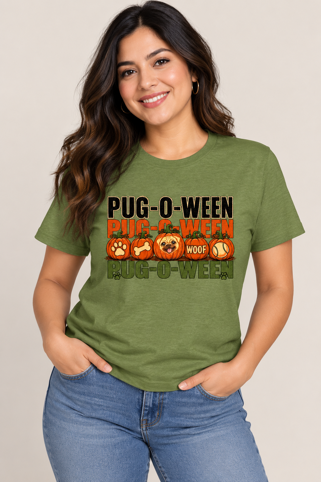 PUG-O-WEEN Halloween Pug T-Shirt | Cute Fall Dog Tee