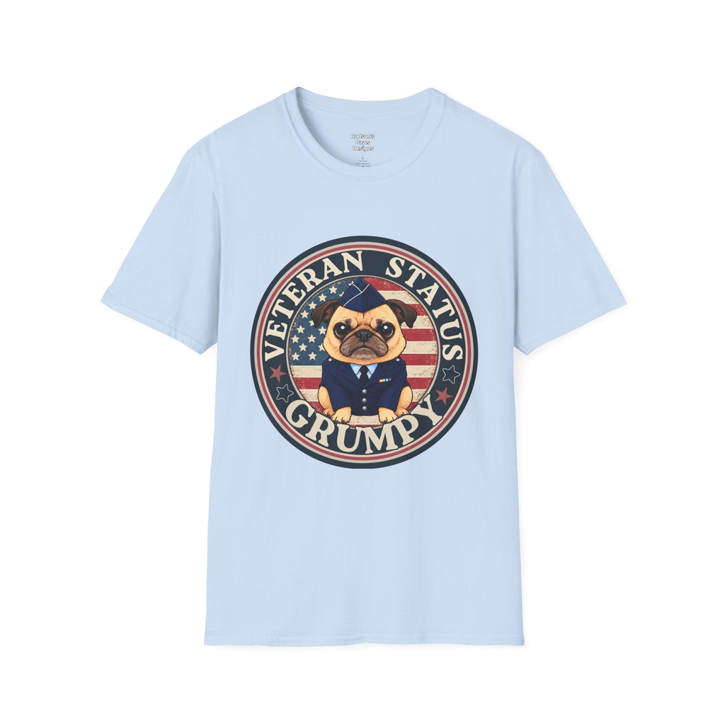 Air Force Veteran Status Grumpy Pug T-Shirt – Funny U.S. Air Force Veteran Shirt