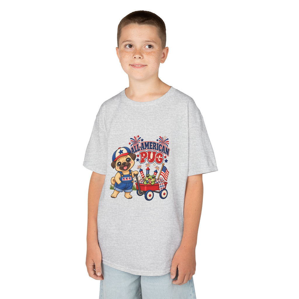 All-American Pug Kid's T-Shirt – Patriotic Kids Americana Shirt