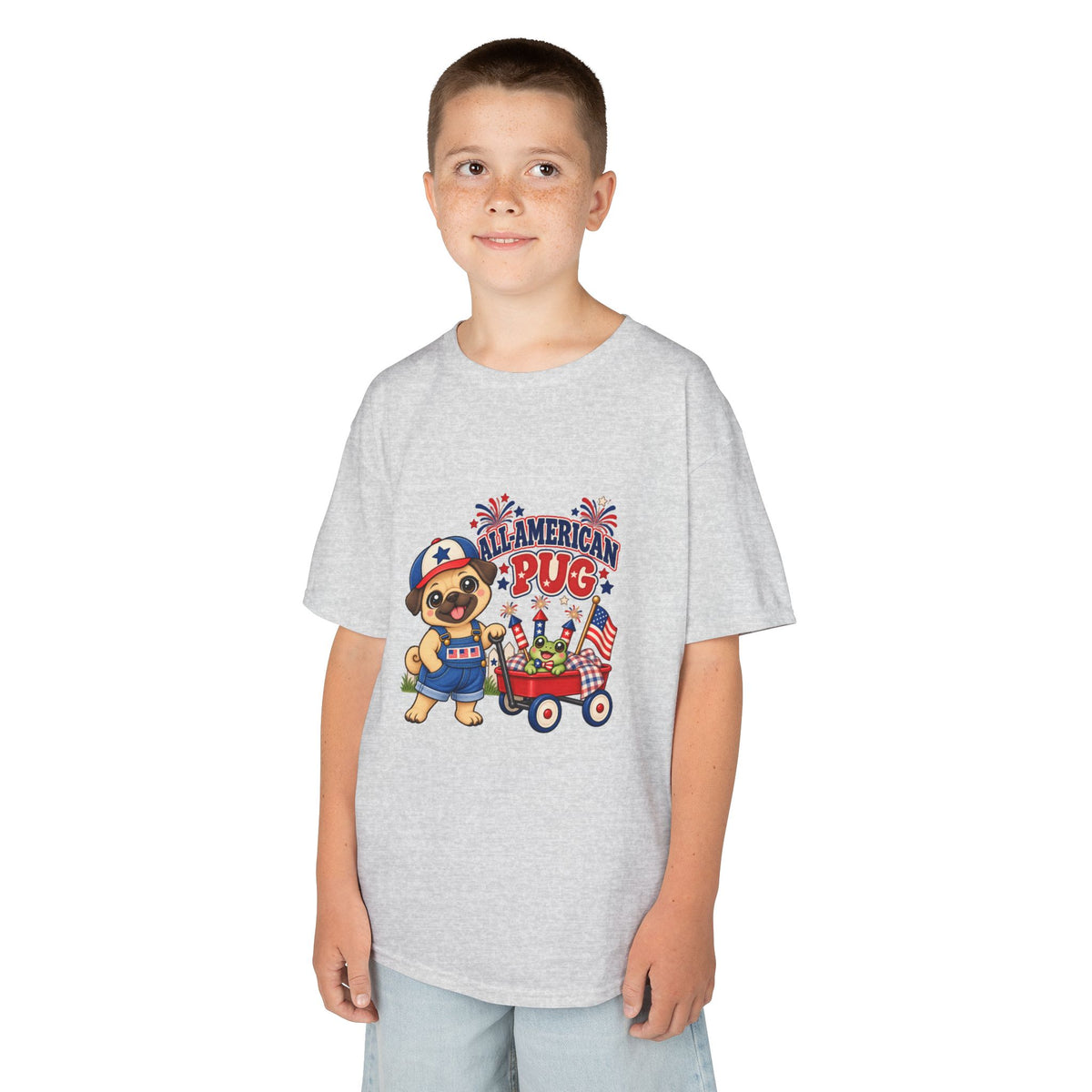 All-American Pug Kid's T-Shirt – Patriotic Kids Americana Shirt
