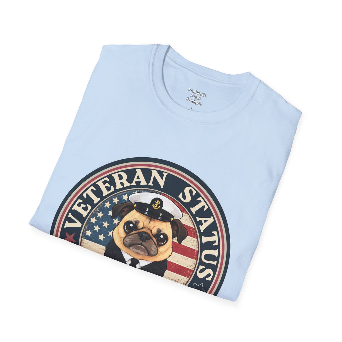Navy Veteran Status Grumpy Pug T-Shirt – Funny U.S. Navy Veteran Shirt