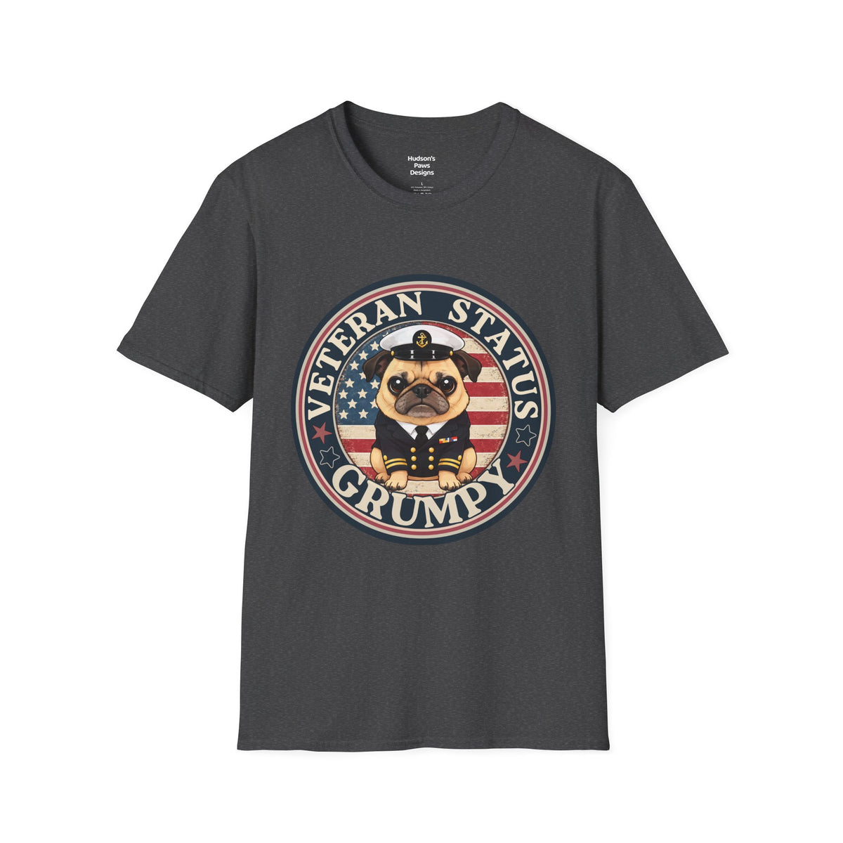 Navy Veteran Status Grumpy Pug T-Shirt – Funny U.S. Navy Veteran Shirt