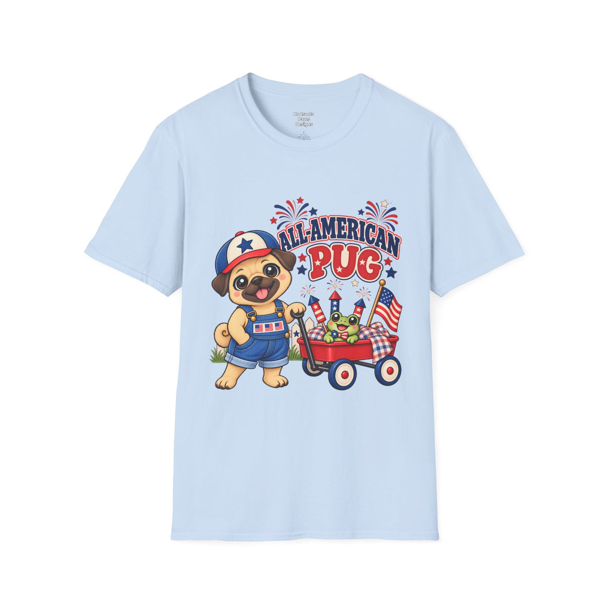 All-American Pug T-Shirt — Patriotic Americana Shirt for Adults