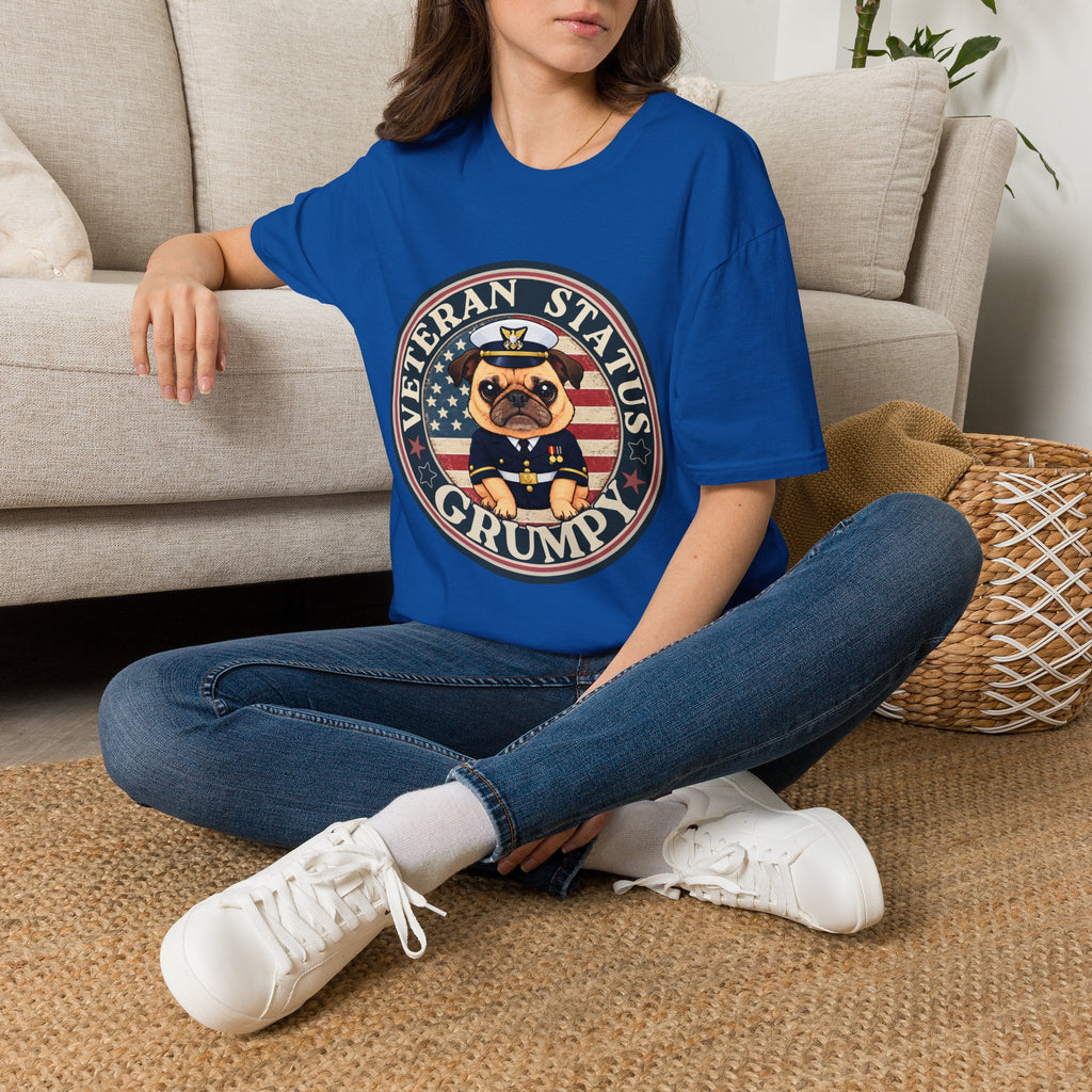 Coast Guard Veteran Status Grumpy Pug T-Shirt – Funny U.S. Coast Guard Veteran Shirt