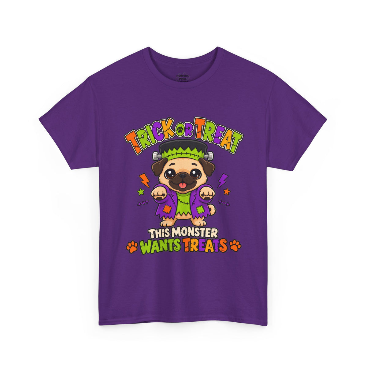 Halloween Pug - Trick or Treat This Monster Wants Treats  | Cute Dog Halloween Tee