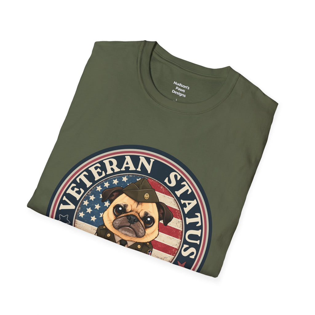 Army Veteran Status Grumpy Pug T-Shirt – Funny U.S. Army Veteran Shirt