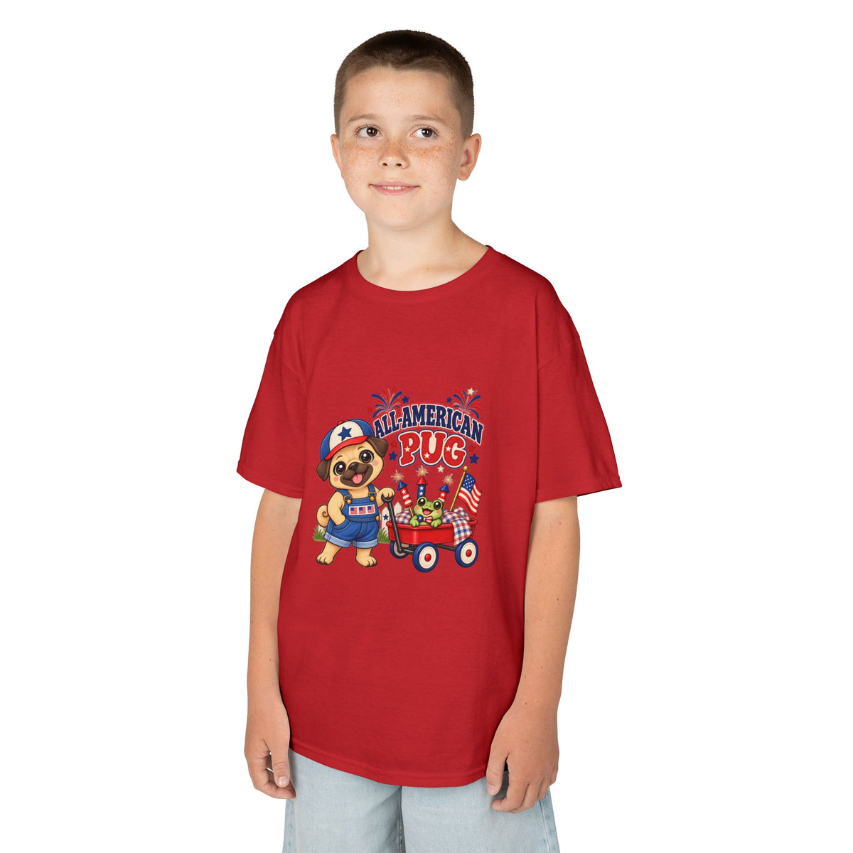 All-American Pug Kid's T-Shirt – Patriotic Kids Americana Shirt