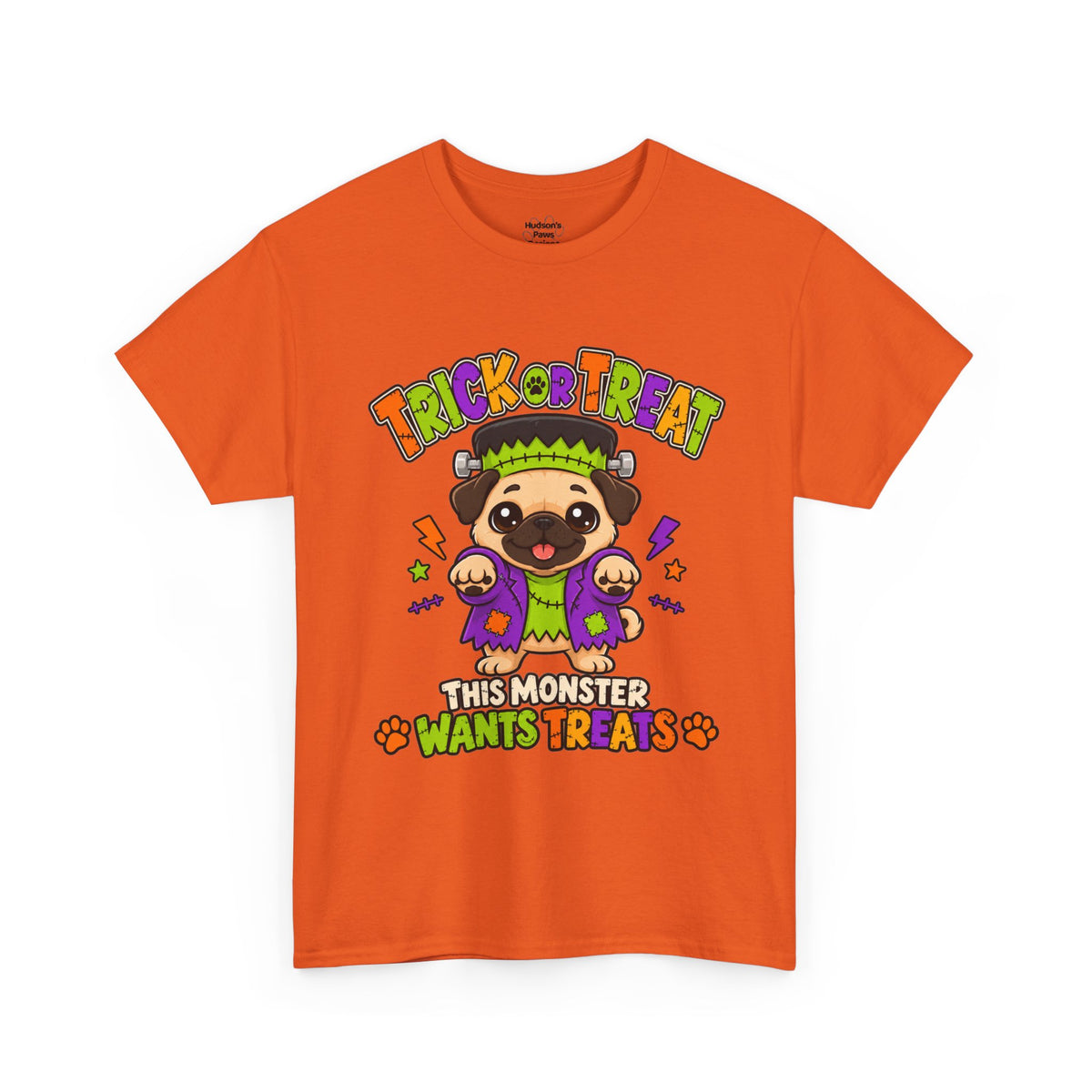 Halloween Pug - Trick or Treat This Monster Wants Treats  | Cute Dog Halloween Tee