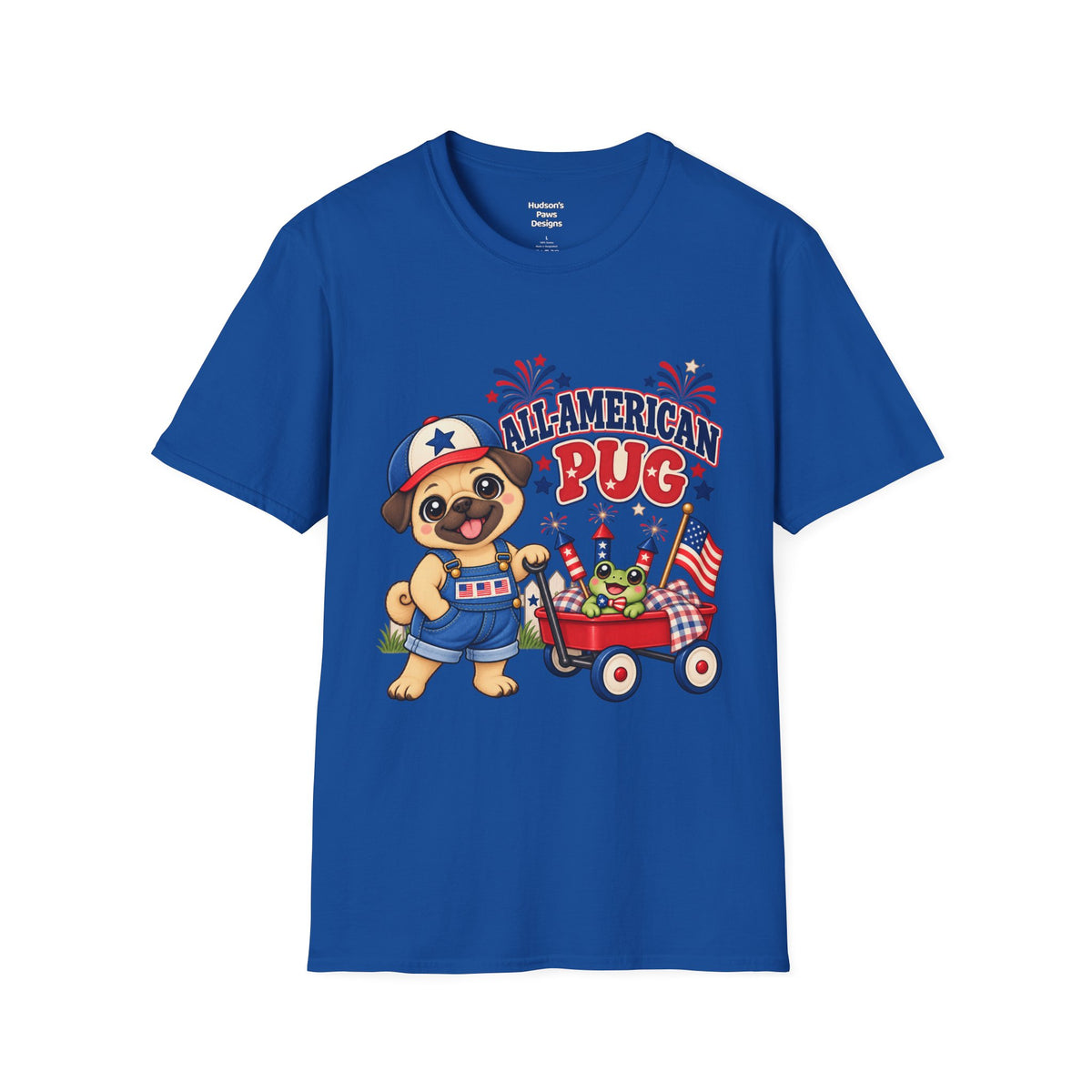 All-American Pug T-Shirt — Patriotic Americana Shirt for Adults