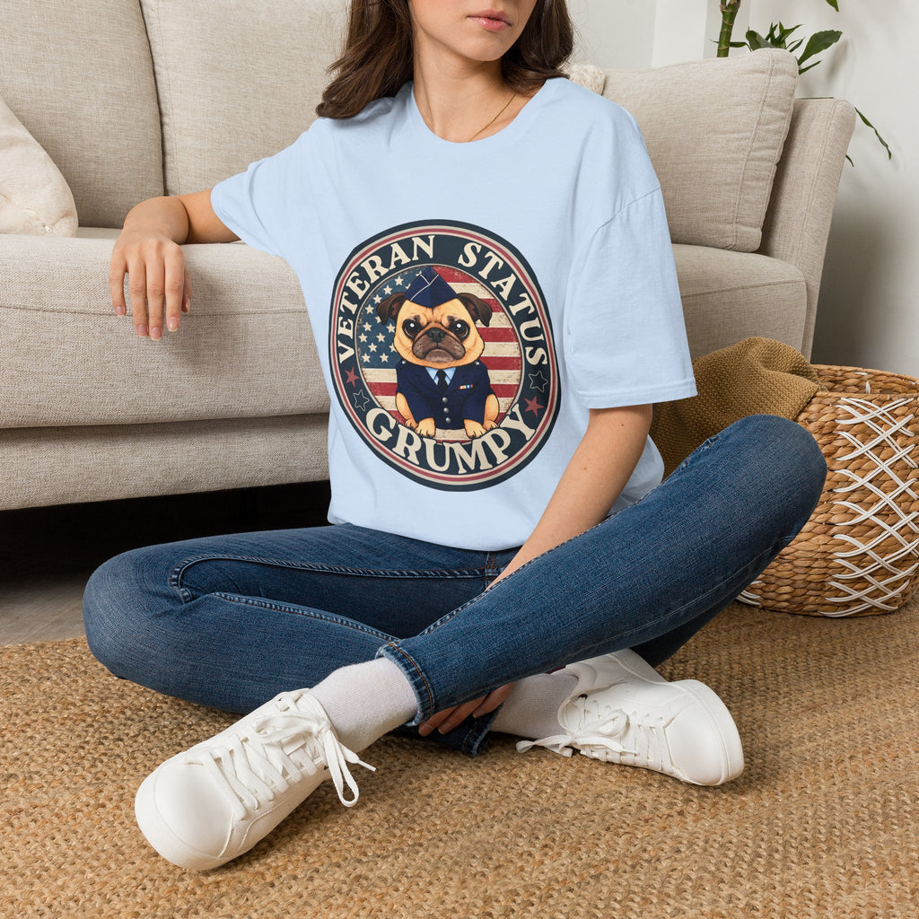 Air Force Veteran Status Grumpy Pug T-Shirt – Funny U.S. Air Force Veteran Shirt
