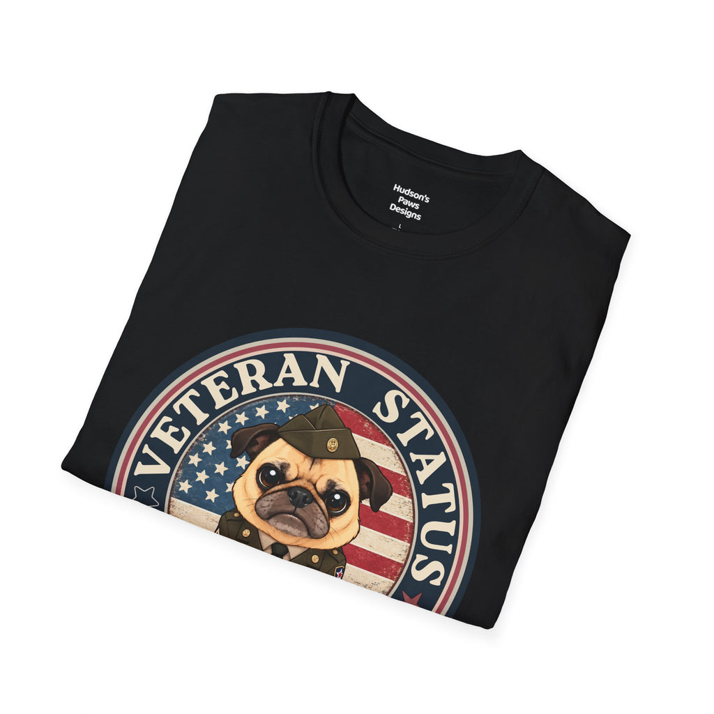 Army Veteran Status Grumpy Pug T-Shirt – Funny U.S. Army Veteran Shirt