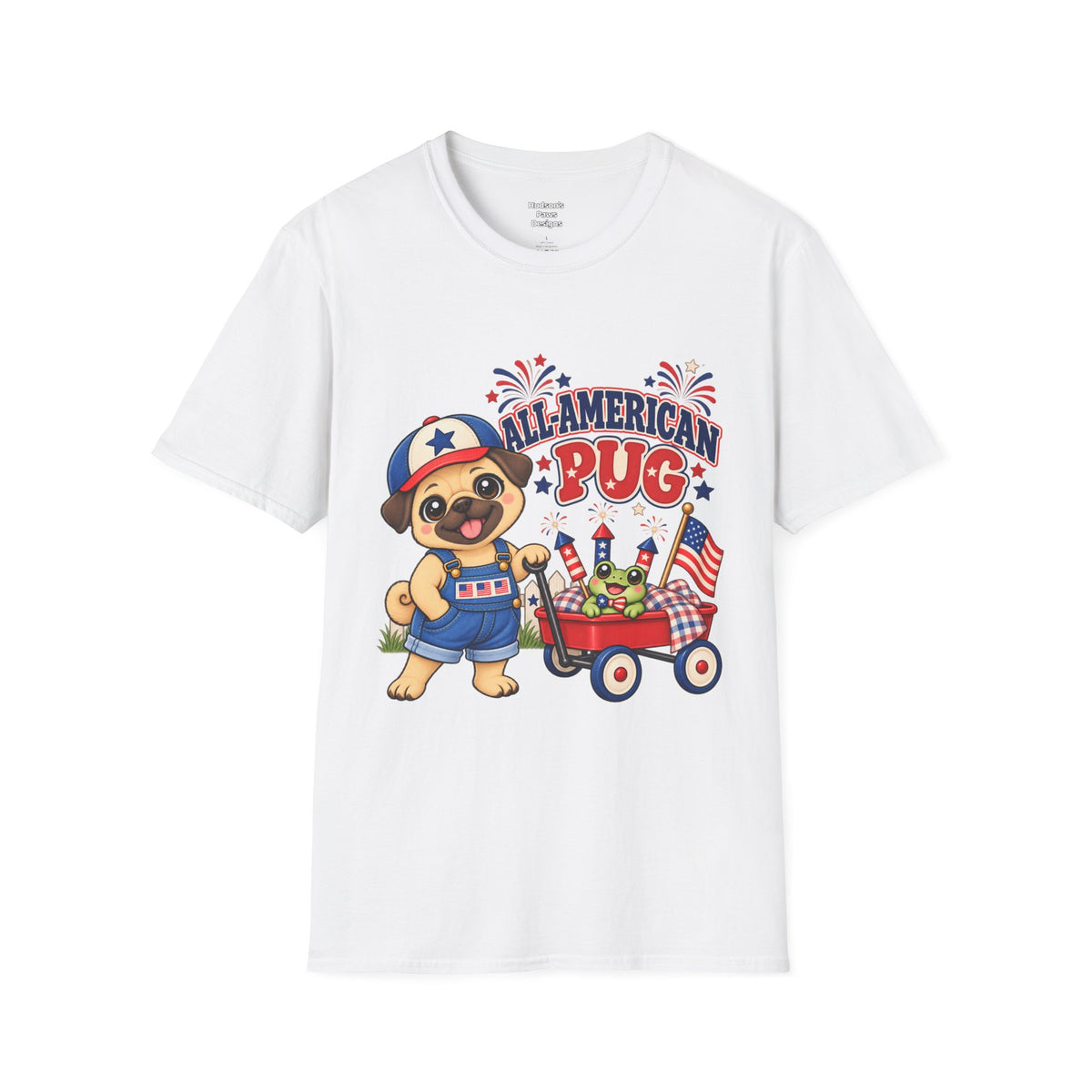 All-American Pug T-Shirt — Patriotic Americana Shirt for Adults
