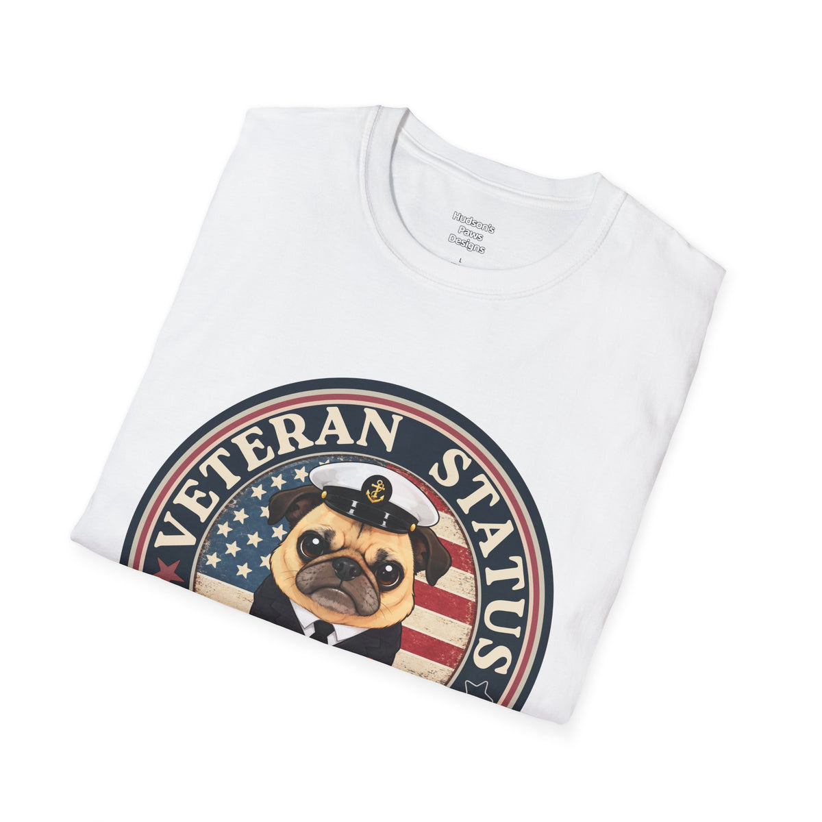 Navy Veteran Status Grumpy Pug T-Shirt – Funny U.S. Navy Veteran Shirt